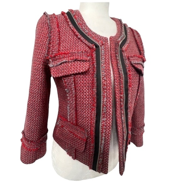 NWOT Hinge Red & Gray Wool Jacket - Size Small - Picture 7 of 16